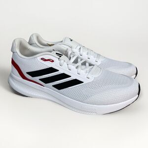 Adidas Runfalcon 5 Men's Sz 13 White Black Red Scarlet Jog Walk Shoes IE8818 New